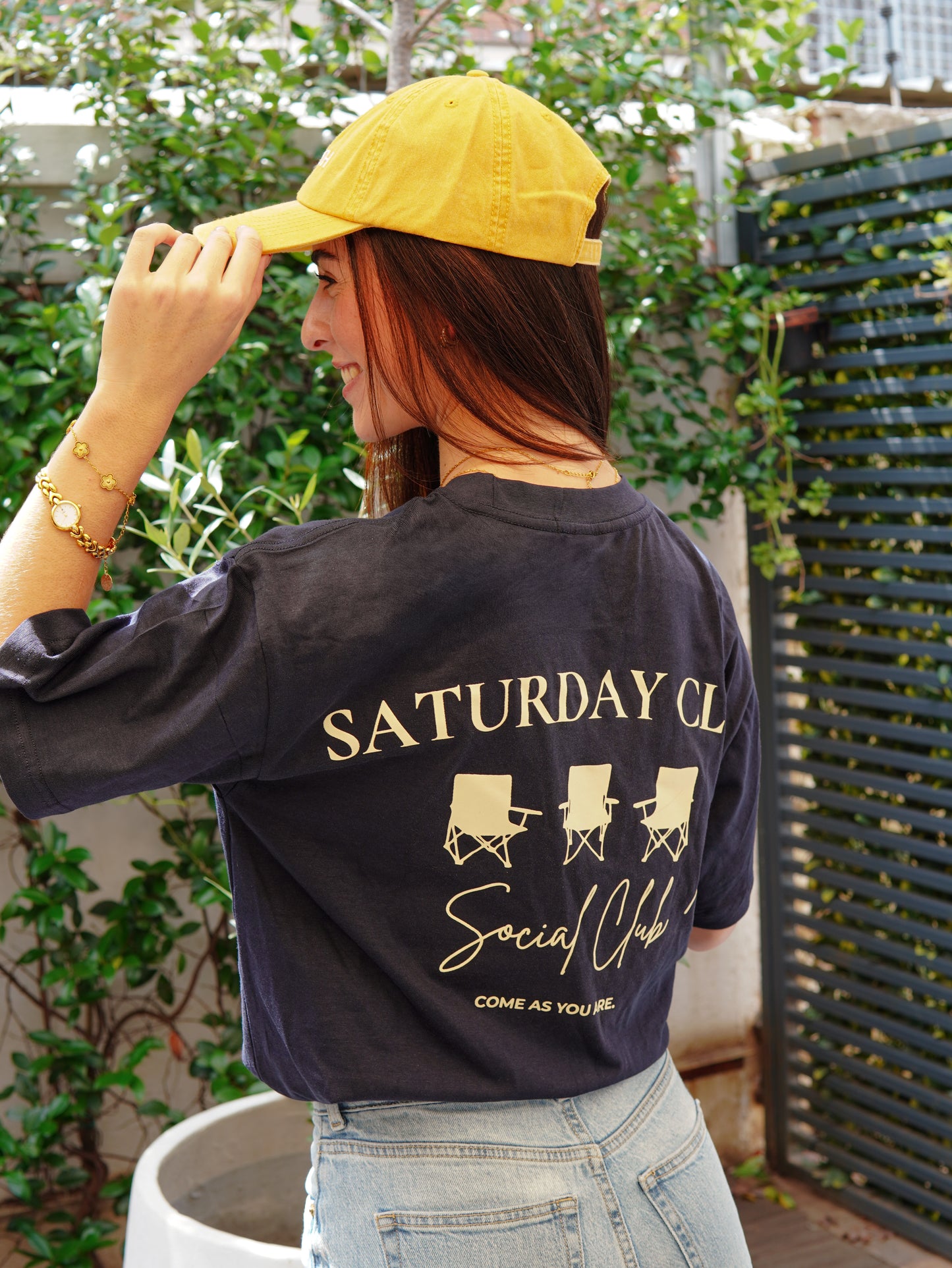 Saturday Club Navy Oversized T-Shirt